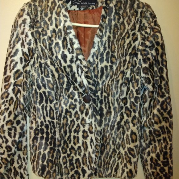 Jean Claude Poitras Bof cheetah print Blazer - Picture 1 of 7